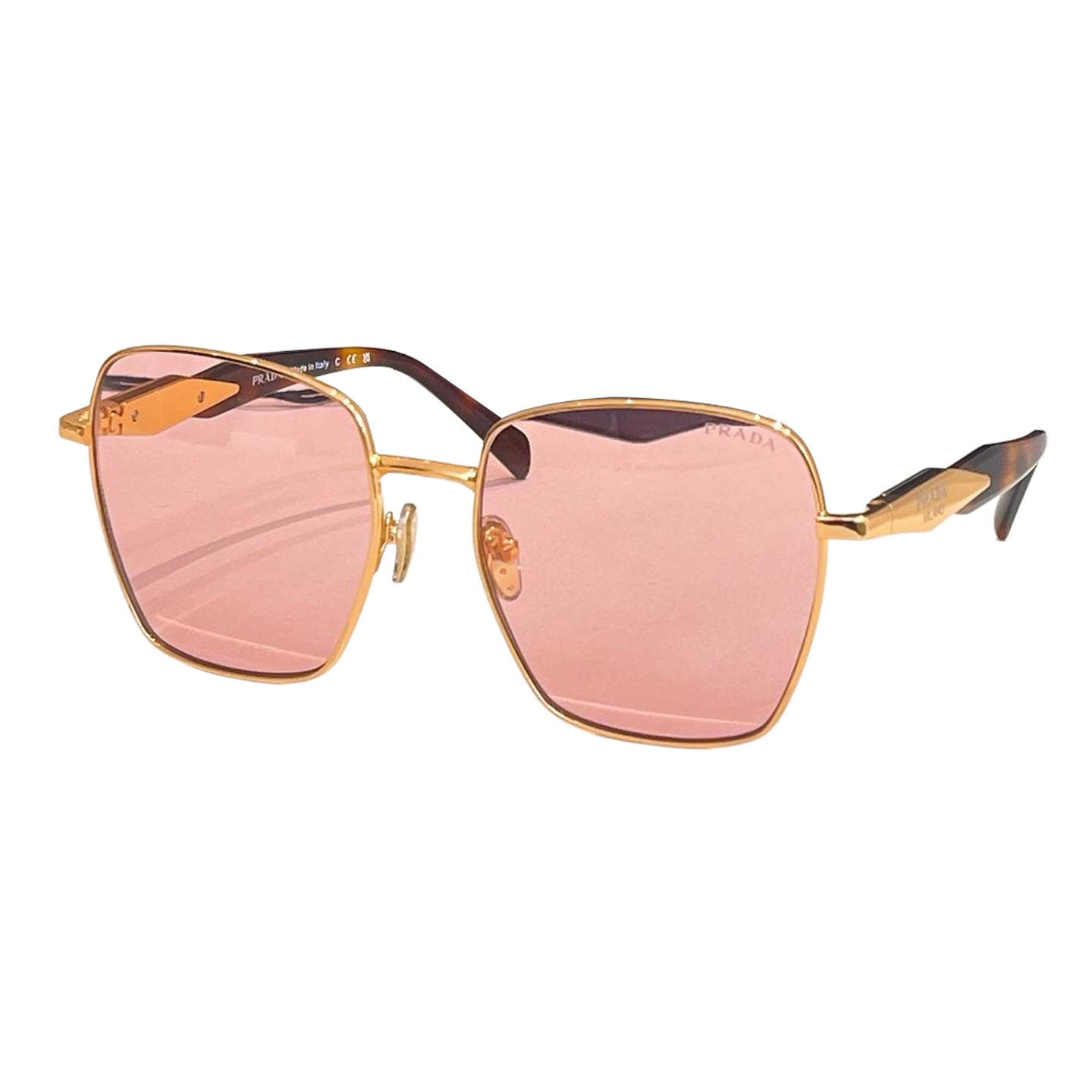 Prada square frame glasses coral/brown/orange/black silver/black gold/eggplant color Size 54口18-140