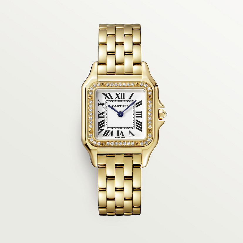 Panthère de Cartier watch Medium model quartz movement yellow gold diamonds CRWJPN0016