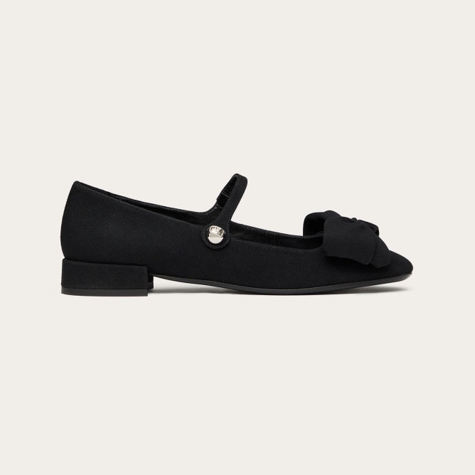 VALENTINO Suede Mary Jane ballet shoes (heel height 2 cm)