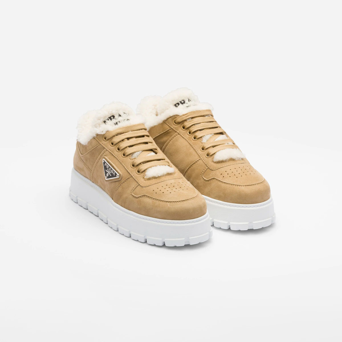 PRADA brown Suede running sneakers