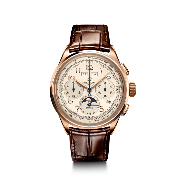 Breitling Premier B25 Datora 42 18k red gold Cream RB2510371G1P1