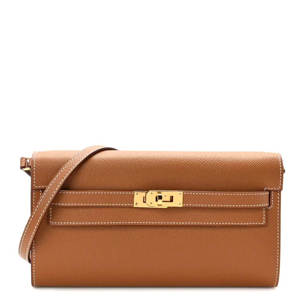 Hermès Kelly Long Wallet To Go Brown Epsom Leather Gold Hardware