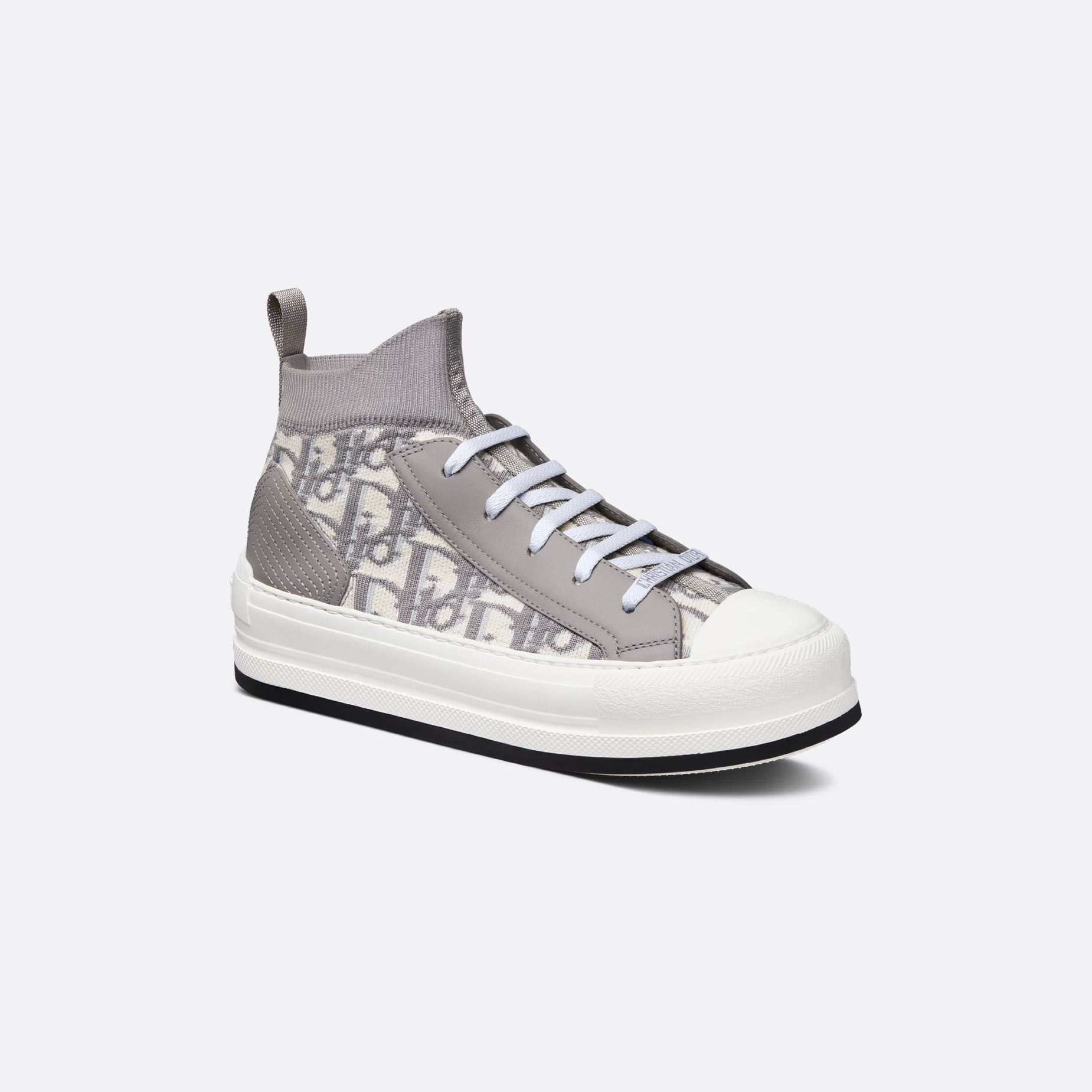 Dior Grey print thick bottom high bang sneakers