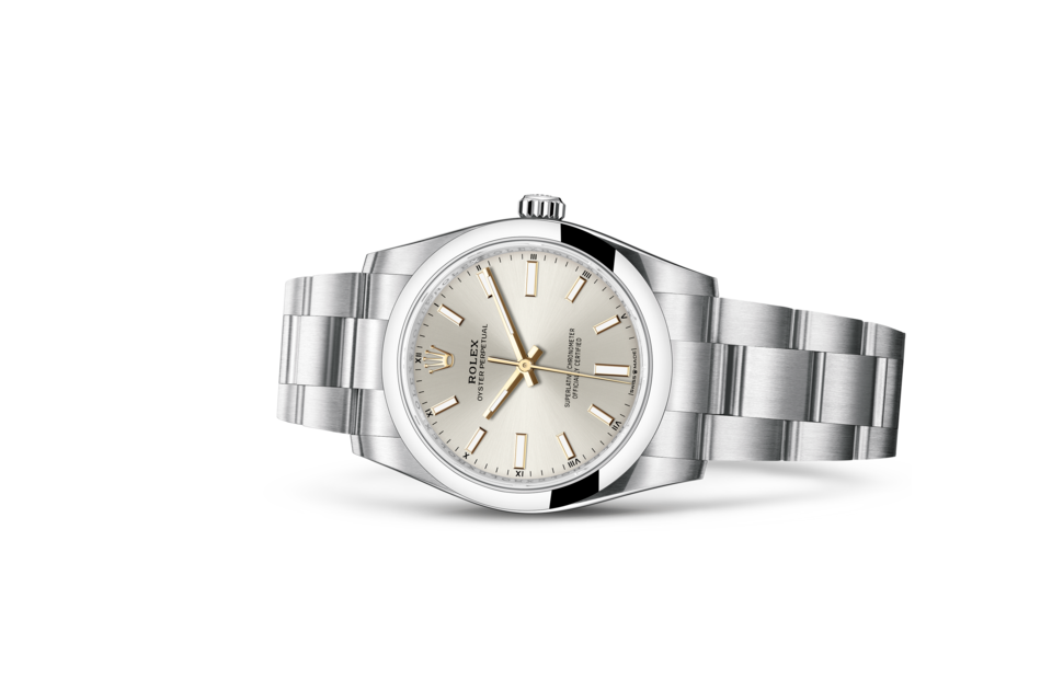 Rolex Oyster Perpetual 34 Oyster 34 mm Oystersteel Silver dial M124200-0001