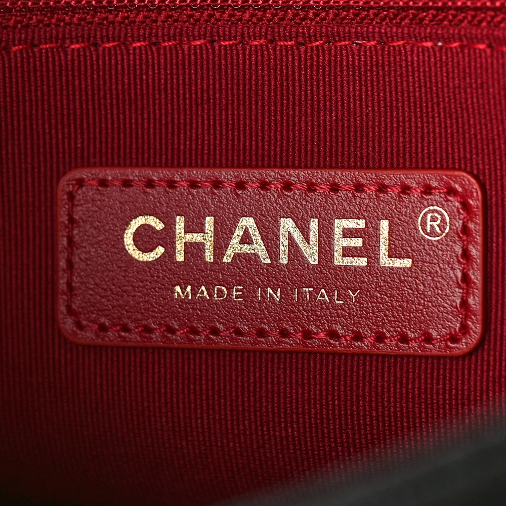 Chanel Twist Your Buttons Hobo Medium Black Quilted Caviar Leather Aged Gold Hardware