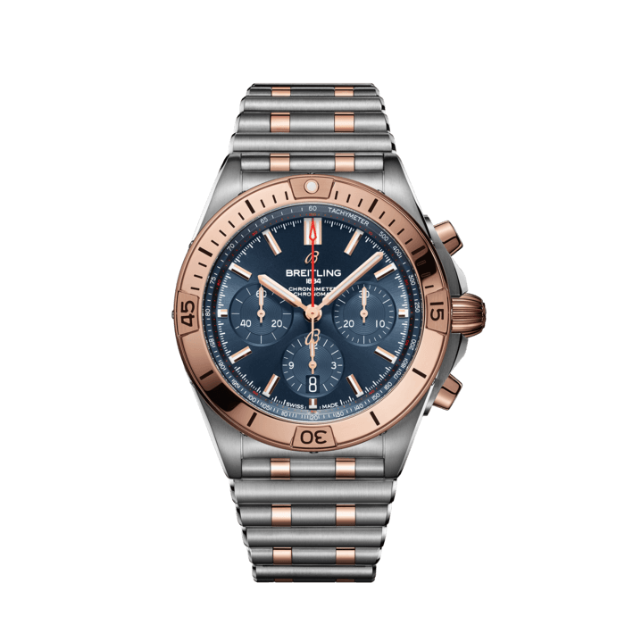 Breitling Chronomat B01 42 Stainless steel 18k red gold Blue UB0134101C1U1