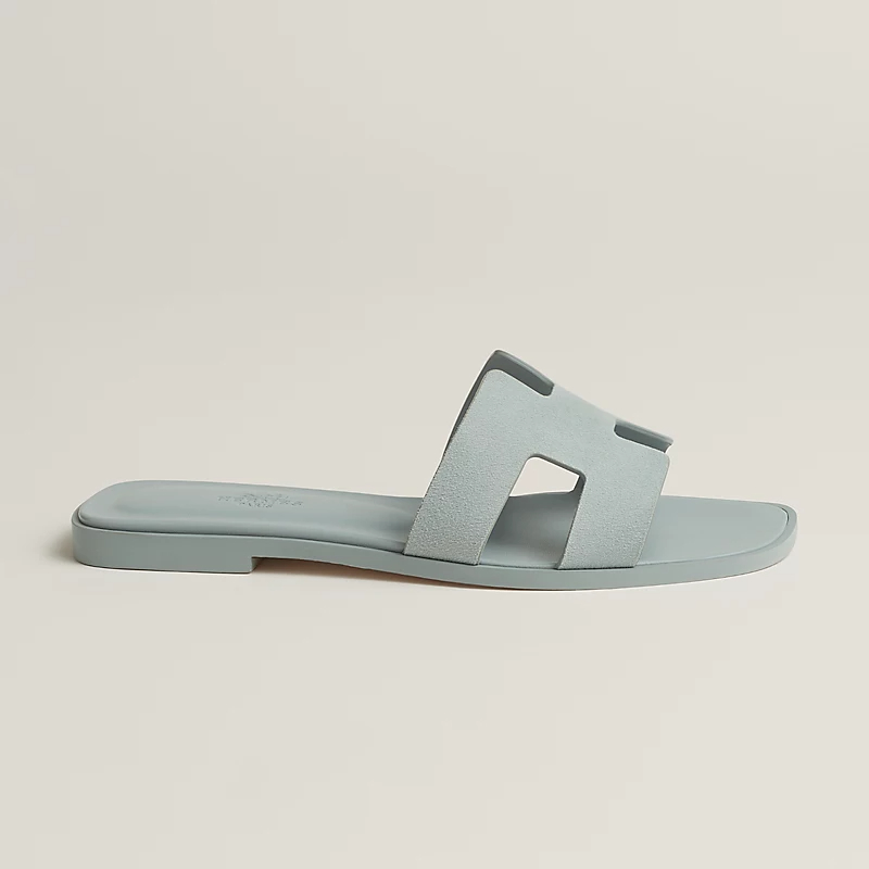 HERMES Oran Blue Slippers