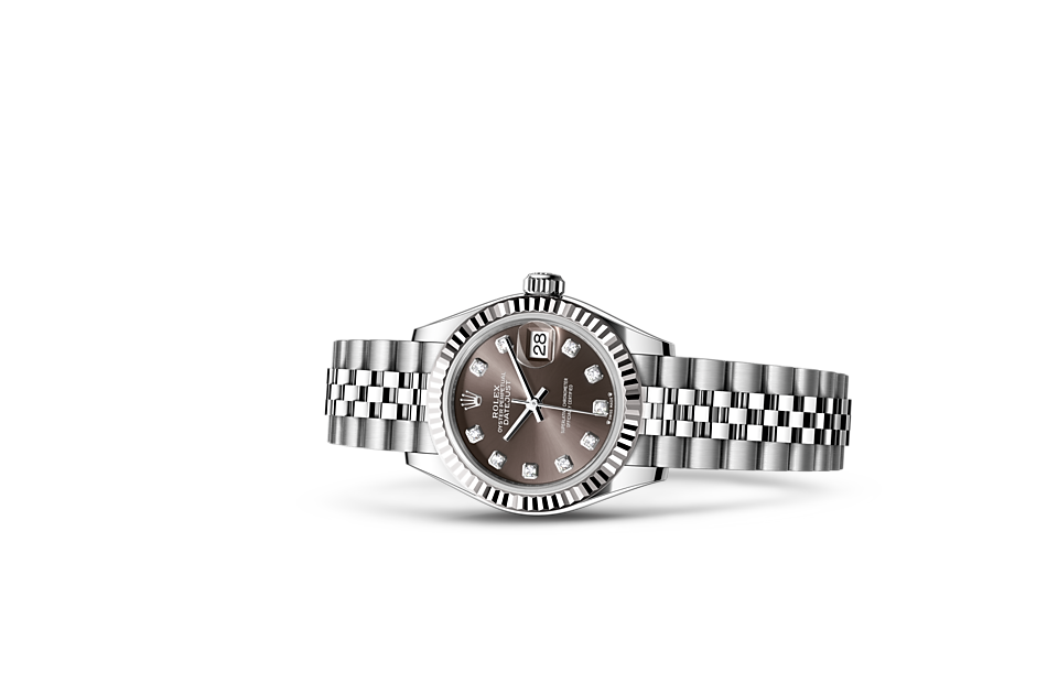 Rolex Lady-Datejust Oyster 28 mm Oystersteel and white gold Dark grey dial M279174-0015