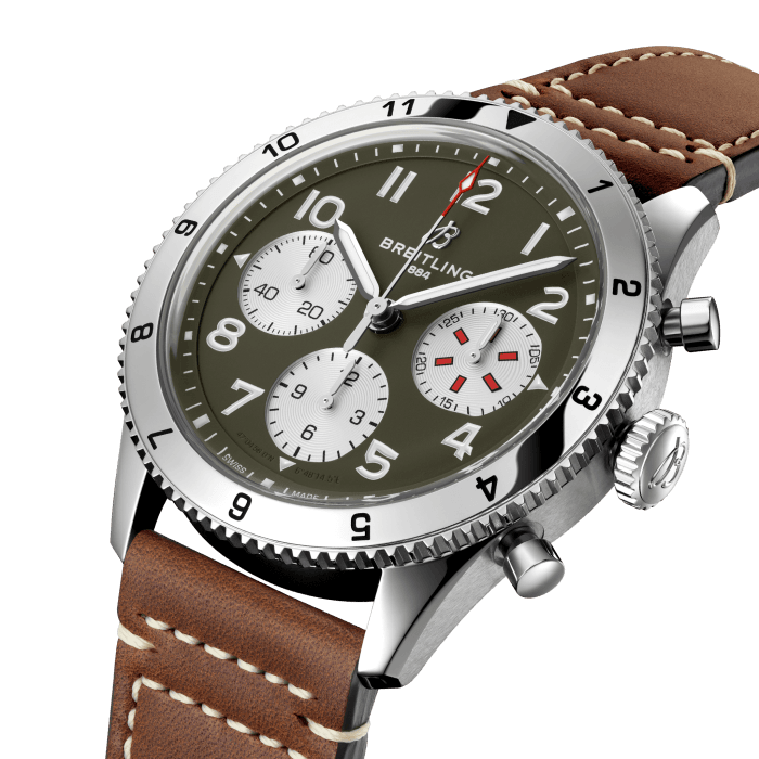 Breitling Classic AVI Chronograph 42 Curtiss Warhawk Stainless steel Green A233802A1L1X1