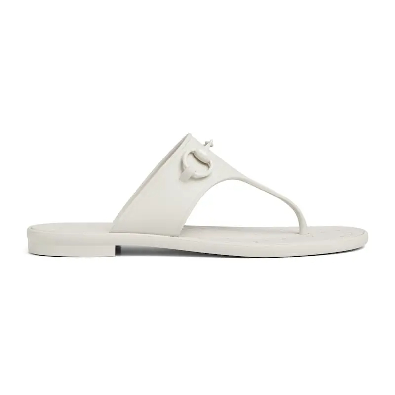 Gucci white Pinch flat bottom slippers