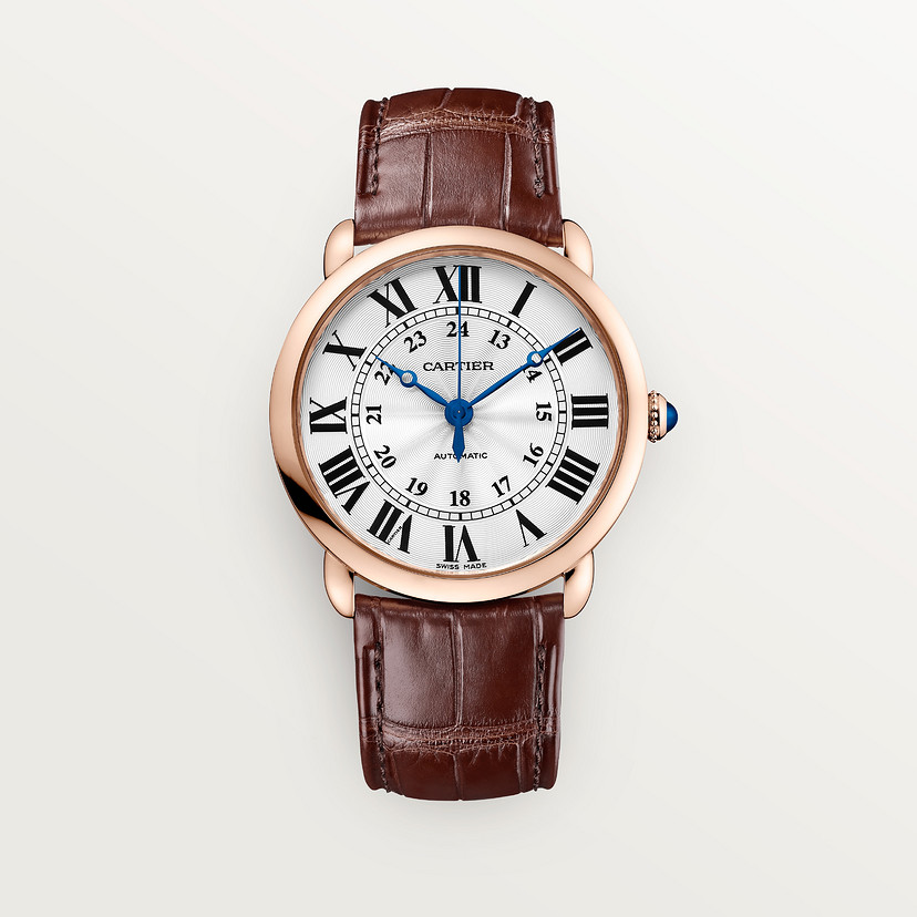 Ronde Louis Cartier watch 36mm rose gold leather CRWGRN0006
