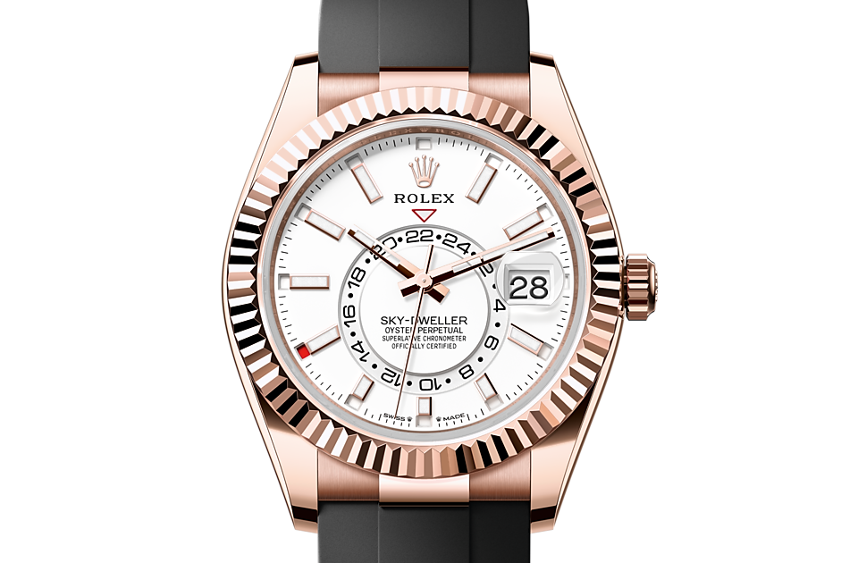 Rolex Sky-Dweller Oyster 42 mm Everose gold Intense white dial M336235-0003
