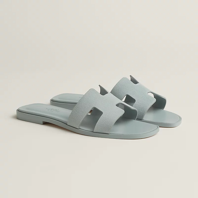 HERMES Oran Blue Slippers