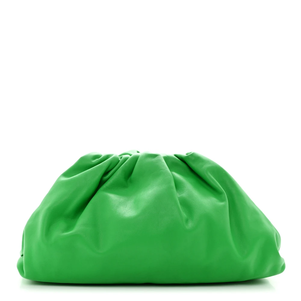 Bottega Veneta Oversized The Pouch Clutch Parakeet Smooth Butter Calf Leather