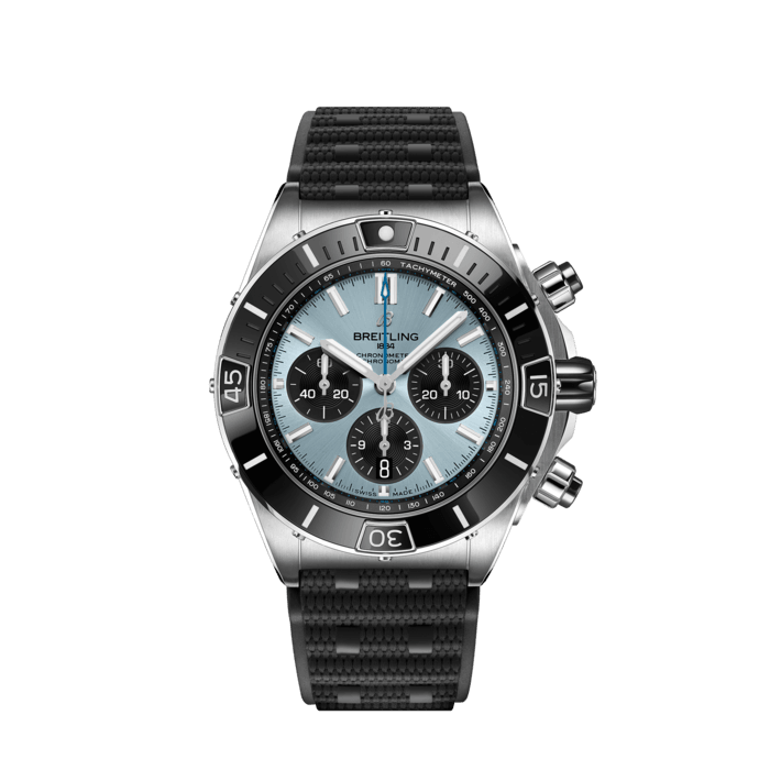 Breitling Super Chronomat B01 44 Stainless steel platinum Ice blue PB0136251C1S1