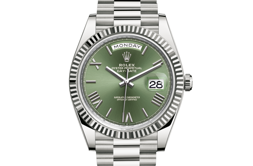 Rolex Day-Date 40 Oyster 40 mm white gold Olive green dial M228239-0033