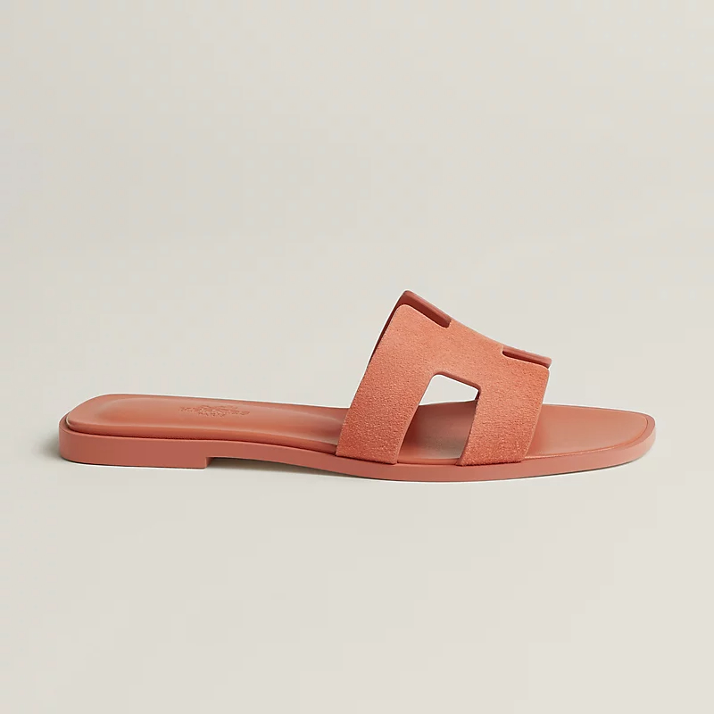 HERMES Oran Orange Slippers