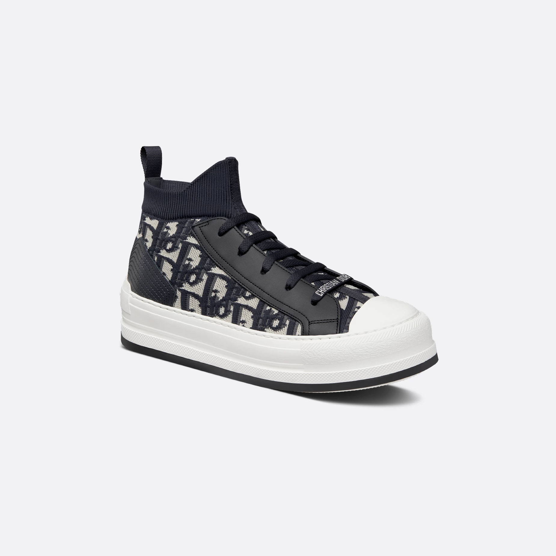 Dior blue print thick bottom high bang sneakers