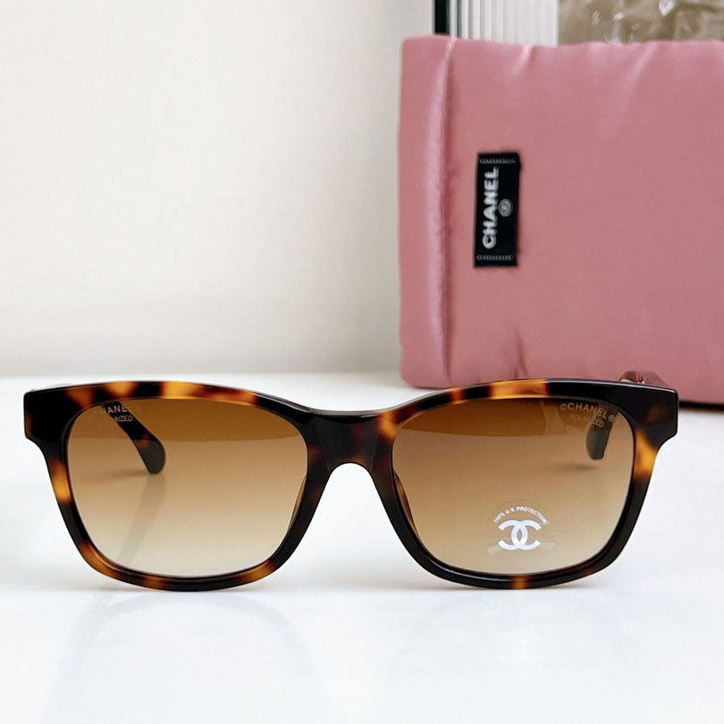 CHANEL square frame glasses leopard-print brown color size 58口17-140