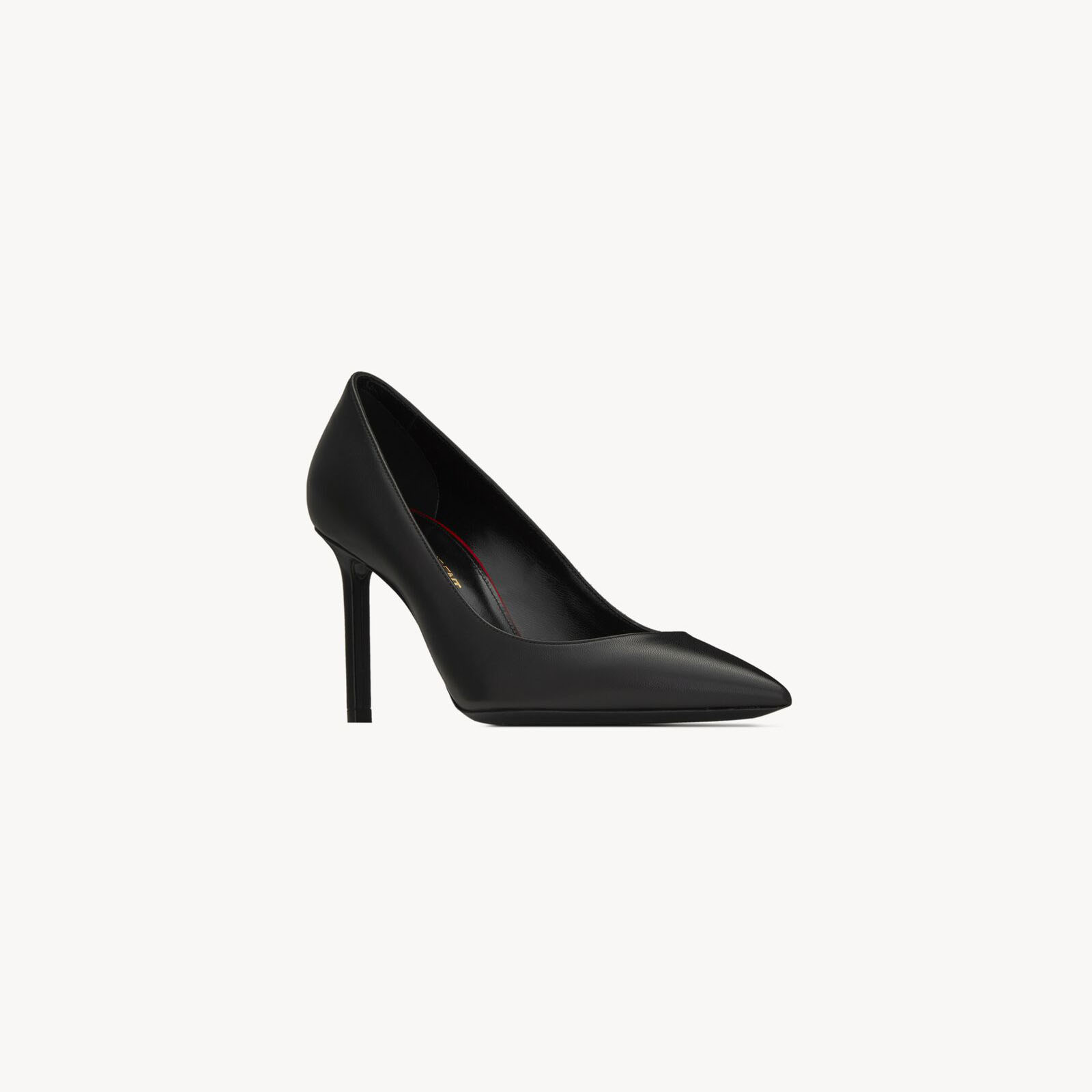 Yves Saint Laurent Black leather pointed stiletto high heels
