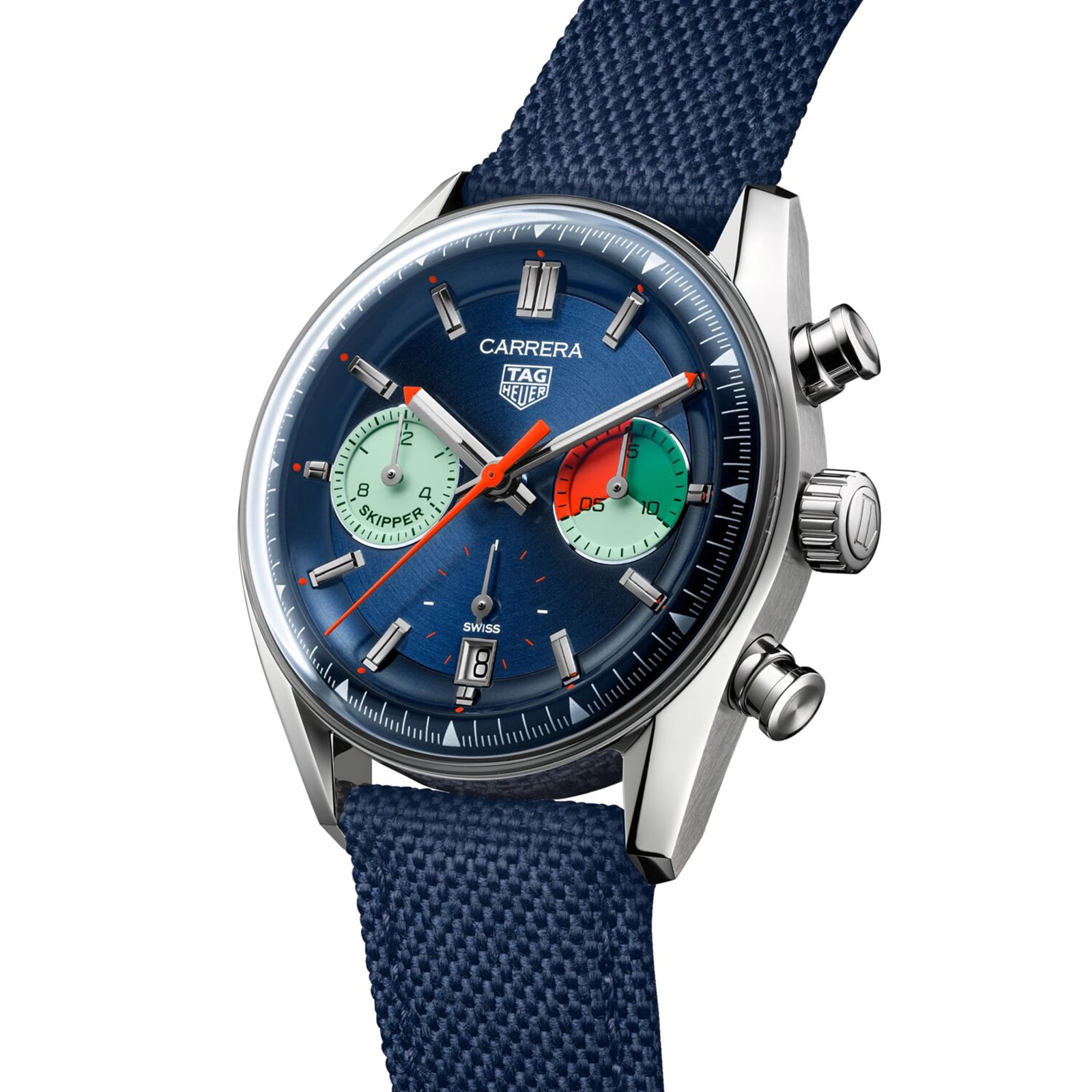 TAG Heuer Carrera Chronograph Skipper 39mm Mens Watch Blue CBS2213.FN6002