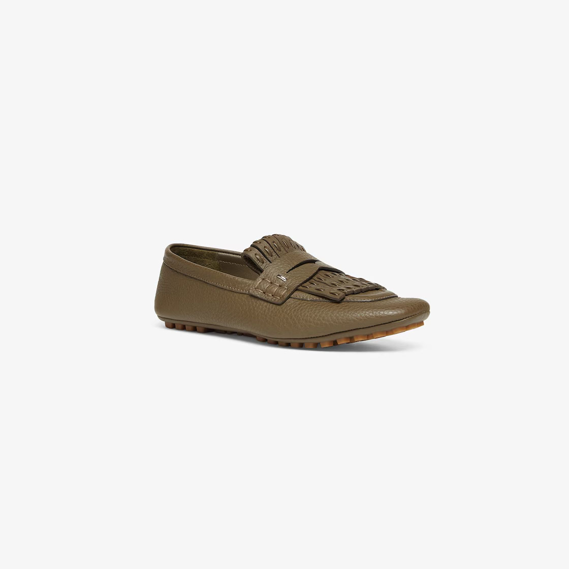 FENDI Brown leather loafers