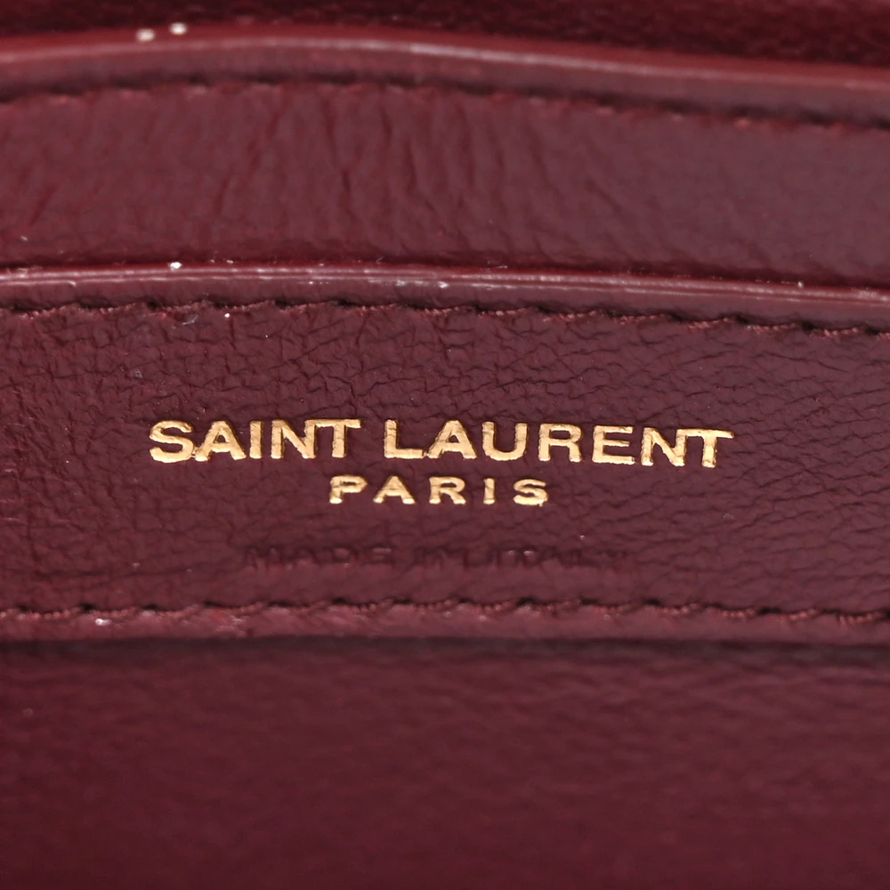 Saint Laurent Mini Cassandra Top Handle Vintage White Classic Monogram Grain De Poudre Leather Aged Gold Hardware