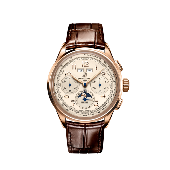 Breitling Premier B25 Datora 42 18k red gold Cream RB2510371G1P1