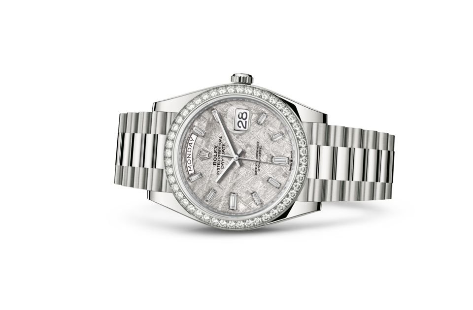 Rolex Day-Date 40 Oyster 40 mm white gold and diamonds Meteorite dial M228349RBR-0040