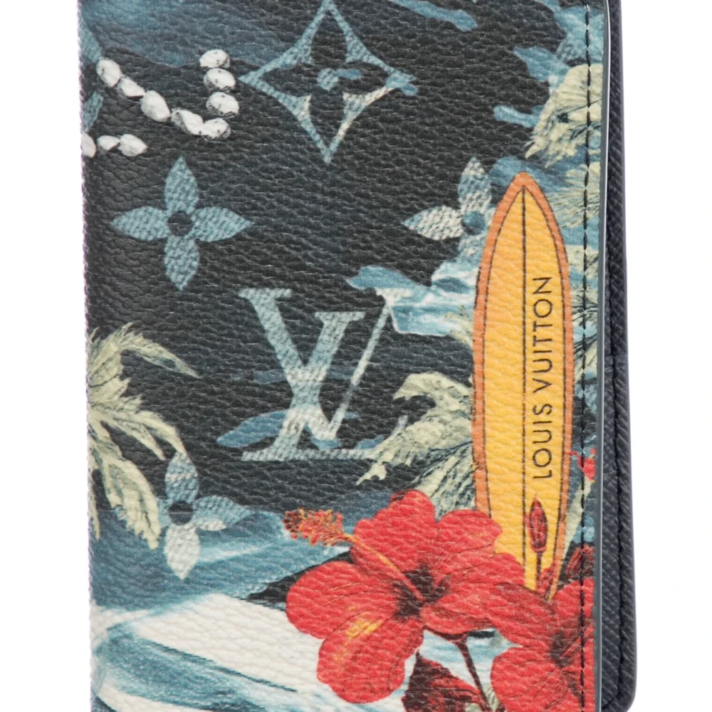 Louis Vuitton Medium Card Holder Blue Printed Epi Leather