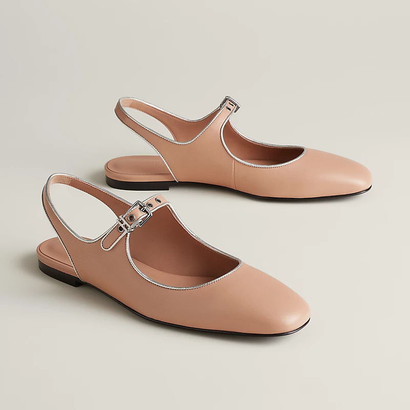 HERMES Kleo pink Slingheeled sandals