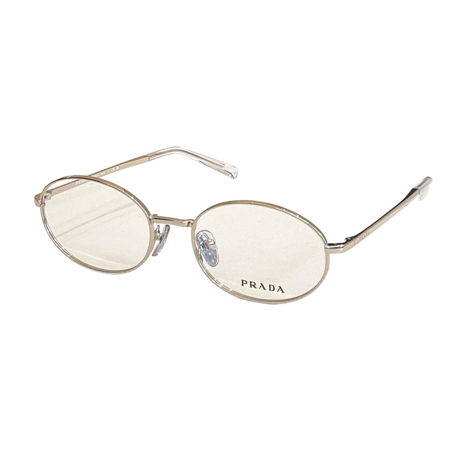 Prada Oval frame glasses silver/silver black/gold black/leopard color transparent lens Size 53口19-135