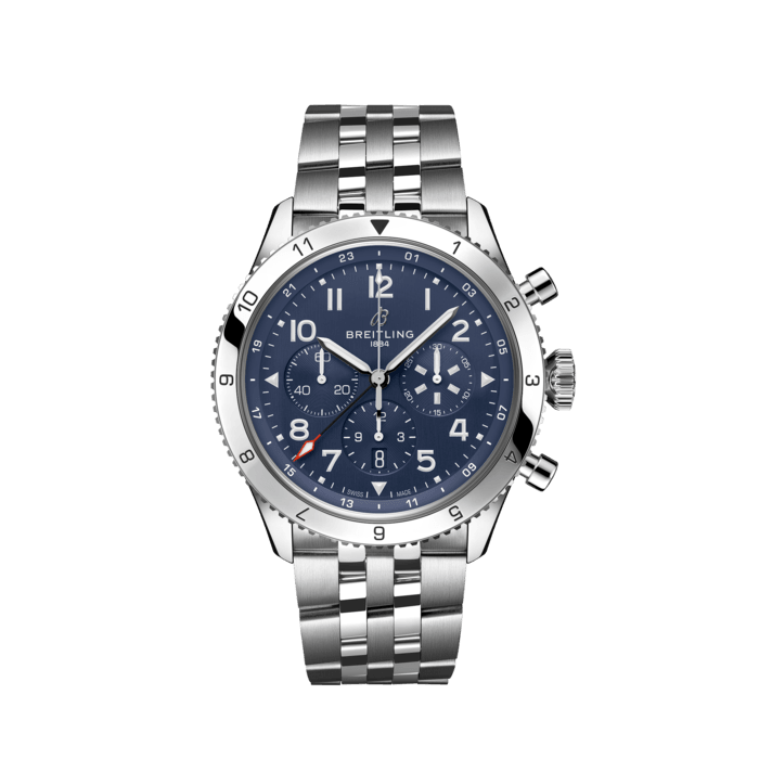 Breitling  Super AVI B04 Chronograph GMT 46 Tribute to Vought F4U Corsair Stainless steel Blue AB04451A1C1A1