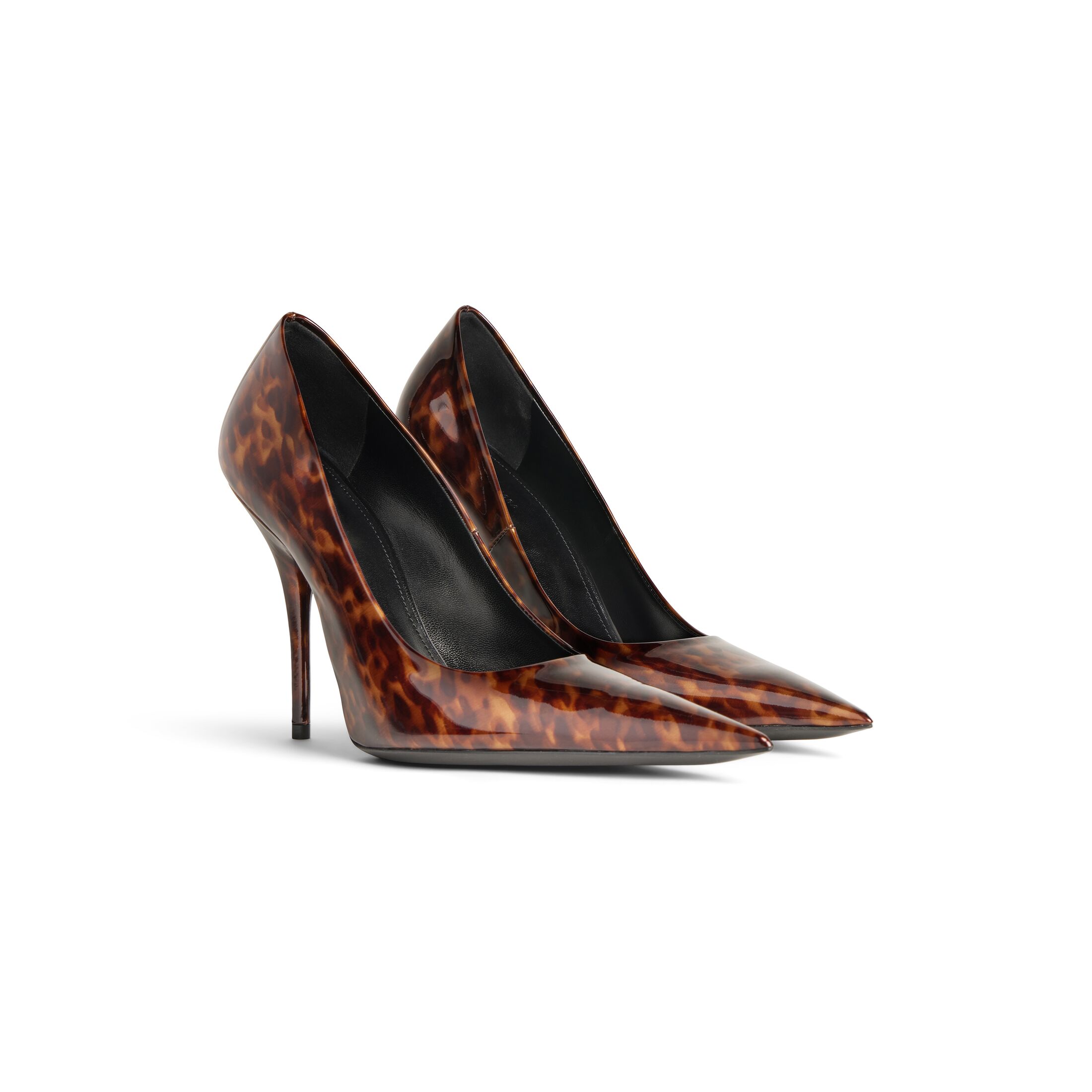 BALENCIAGA 110MM tortoisesel print high heels shoes