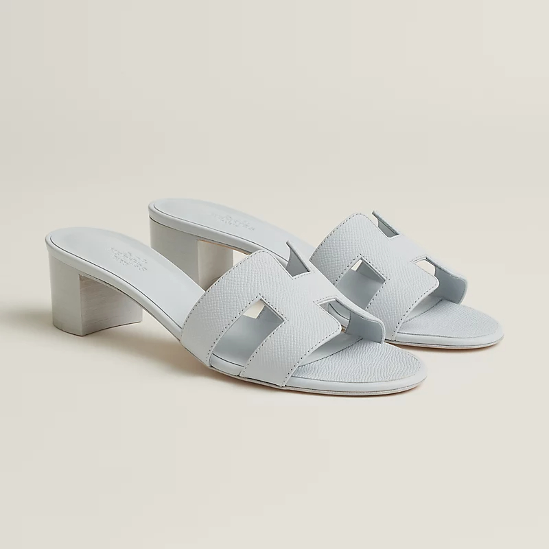 HERMES Oasis Slippers High-heeled slippers Blue High Heels Sandal