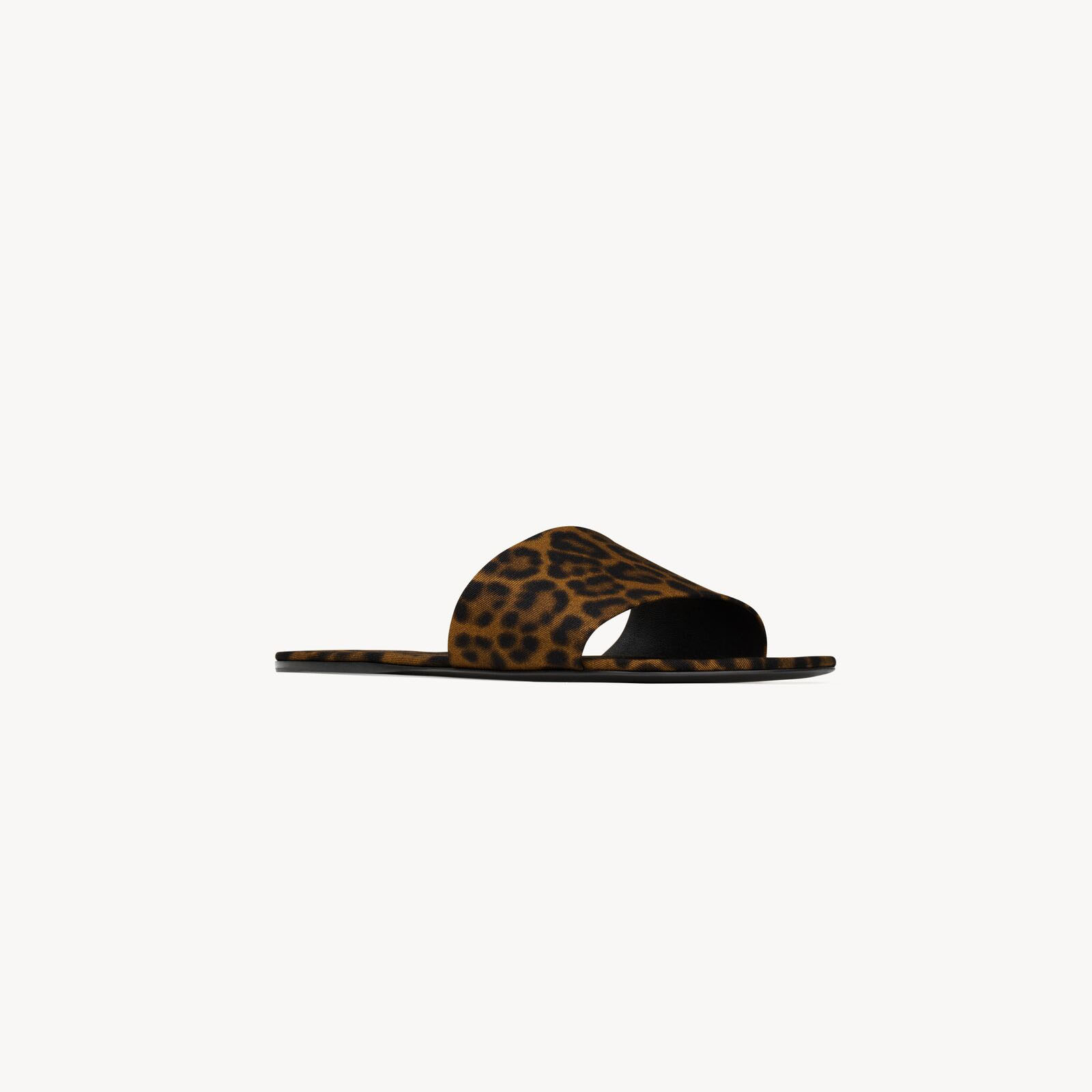 Yves Saint Laurent Leopard print grosgrain sandals slippers