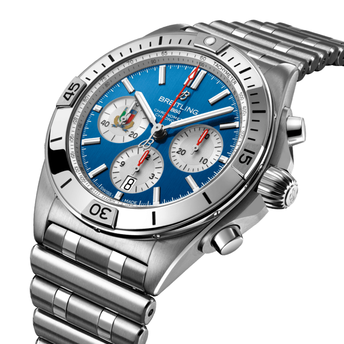 Breitling Chronomat B01 42 Six Nations Italy Stainless steel Blue AB0134A41C1A1