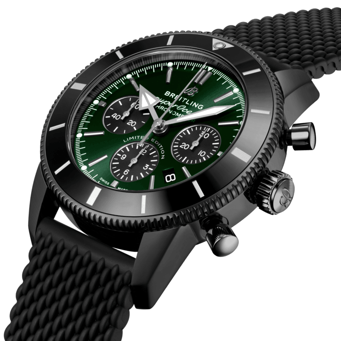 Breitling Superocean Heritage B01 Chronograph 44 DLC-coated stainless steel Green MB01621A1L1S1
