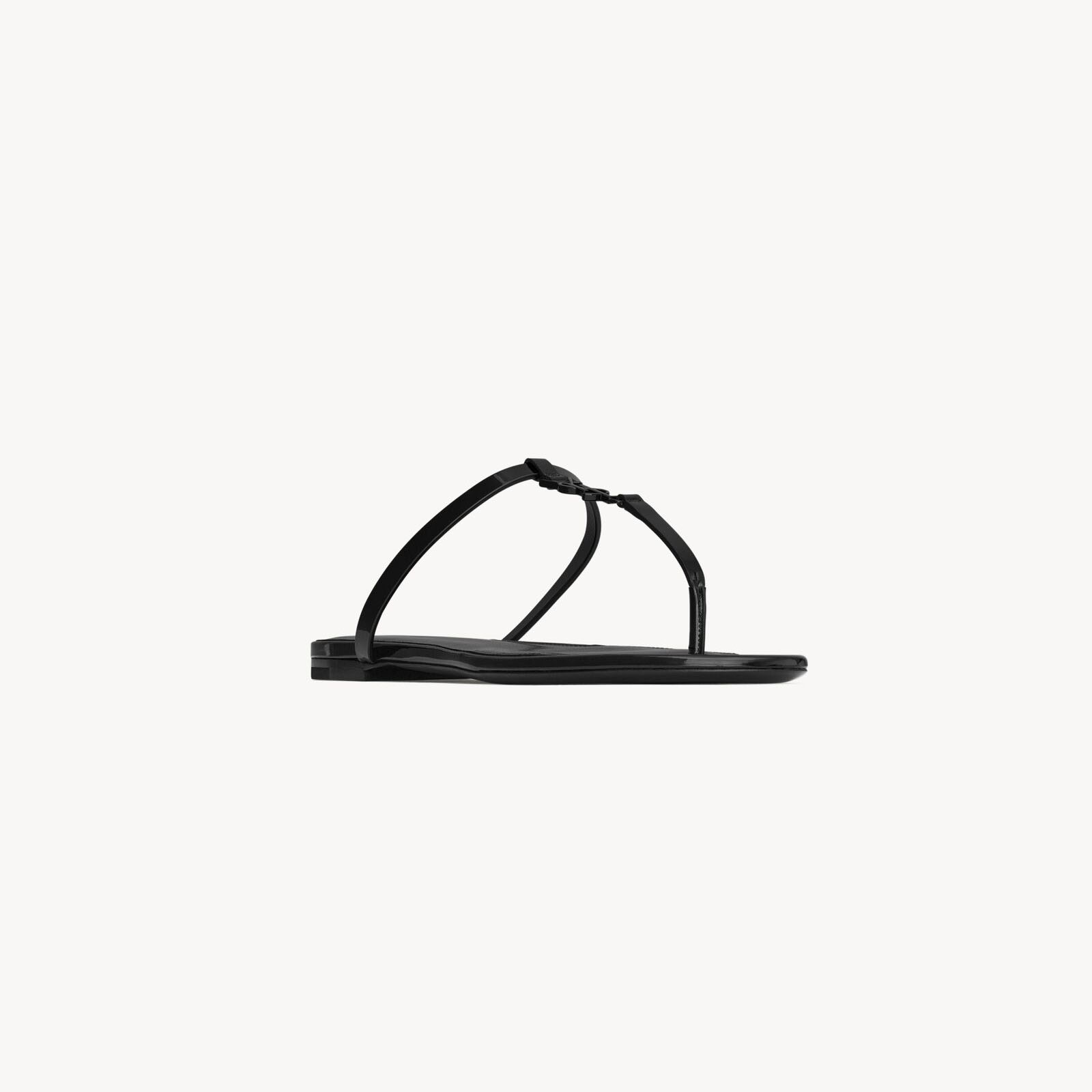 Yves Saint Laurent Black patent leather sandal slippers