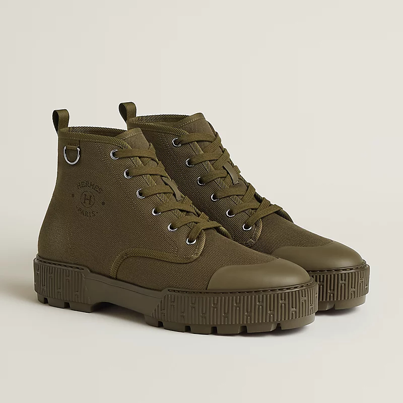 HERMES Itineraire Green ankle boots