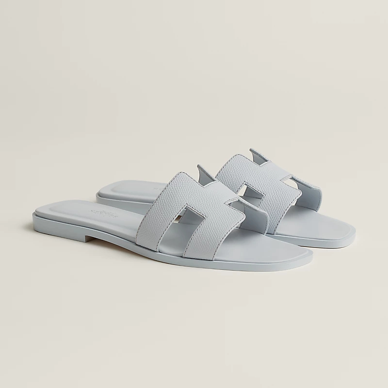 HERMES Oran Blue Slippers