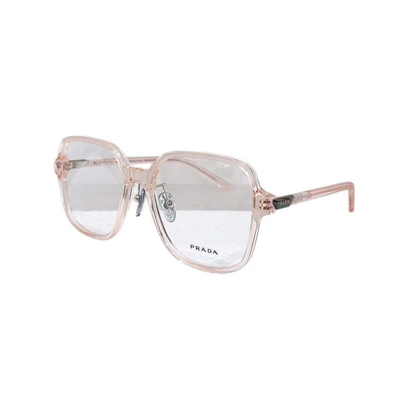 Prada square frame glasses pink/silver/black/leopard color transparent lens Size 56口18-140