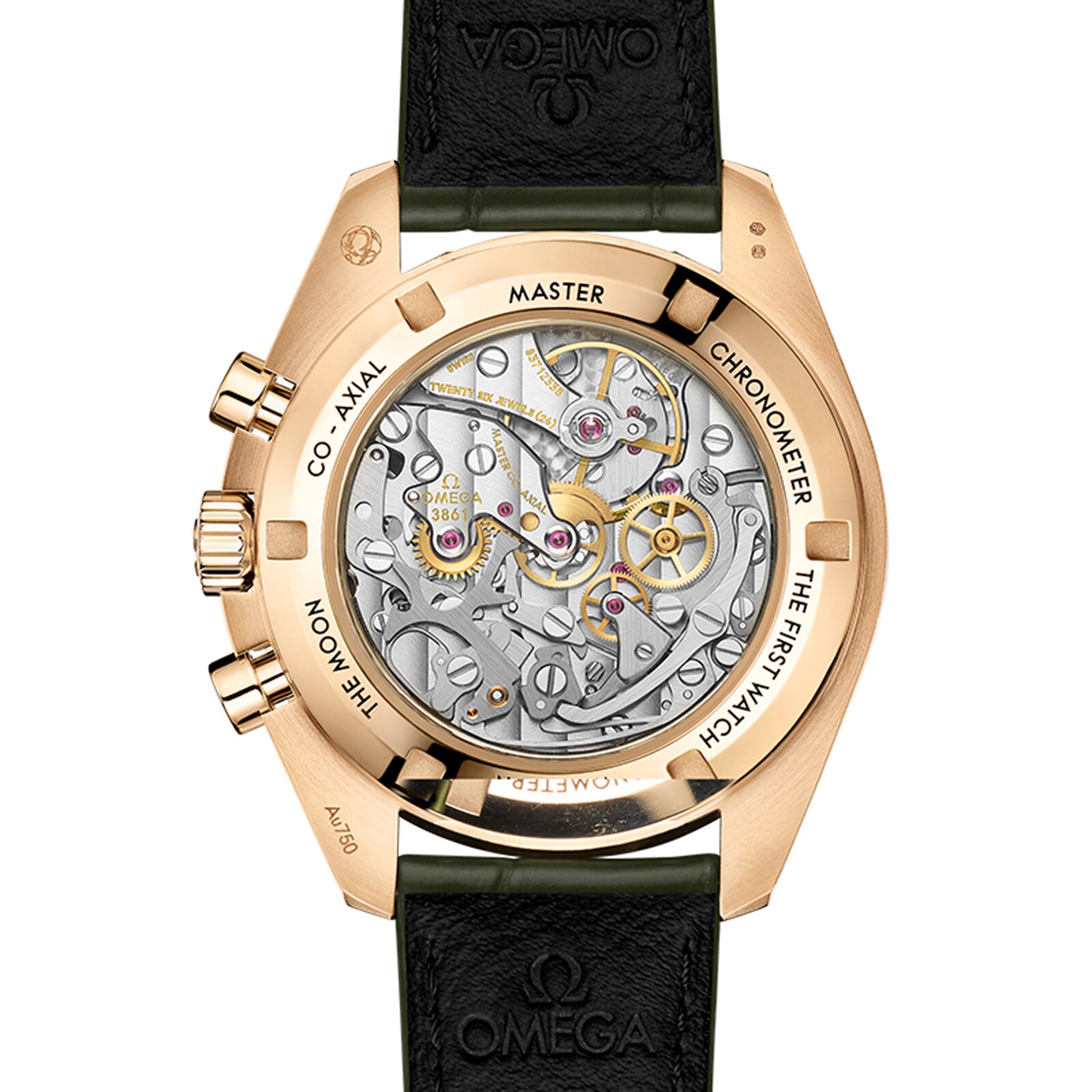 Omega Speedmaster Moonwatch Professional Co Axial Master Chronometer Chronograph 42mm Mens Watch Green Moonshine Gold O31063425010001