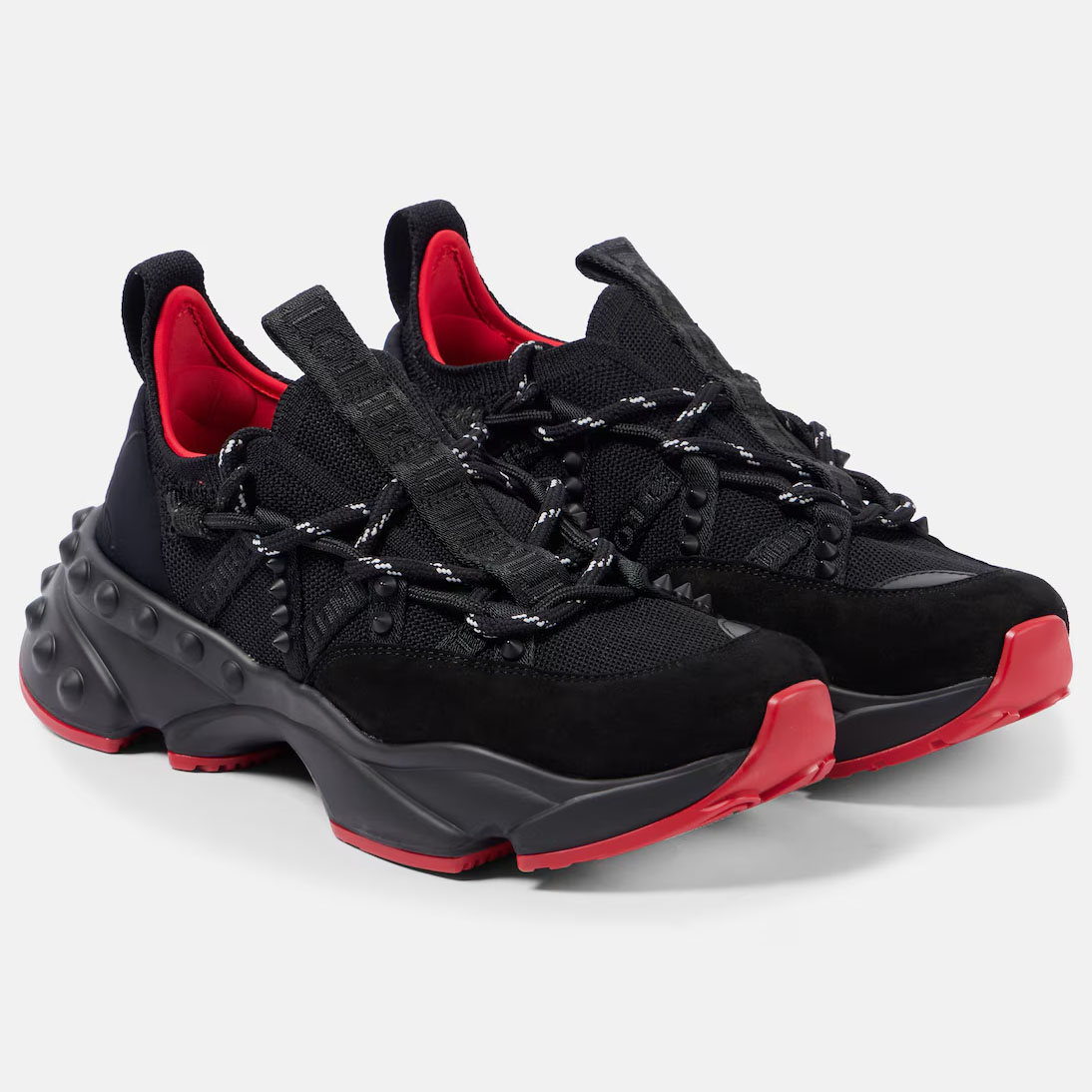 Christian Louboutin Black suede trimmed sneakers