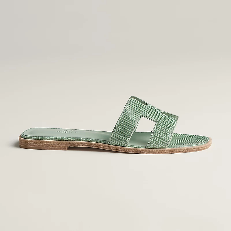 HERMES Oran Green Slippers