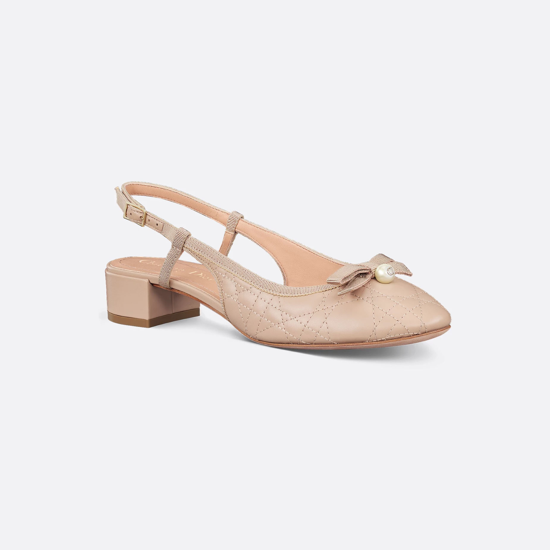 Dior apricot low heels with thick heels high heels shoes