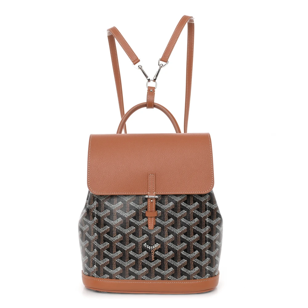 Goyard Mini Alpin Backpack Black/Gold Goyardine Canvas & Calfskin Leather Silver Hardware