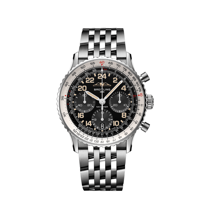 Breitling Navitimer B02 Chronograph 41 Cosmonaute Stainless steel platinum Black PB02301A1B1A1