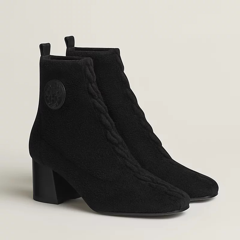 HERMES Jenna Black ankle boots