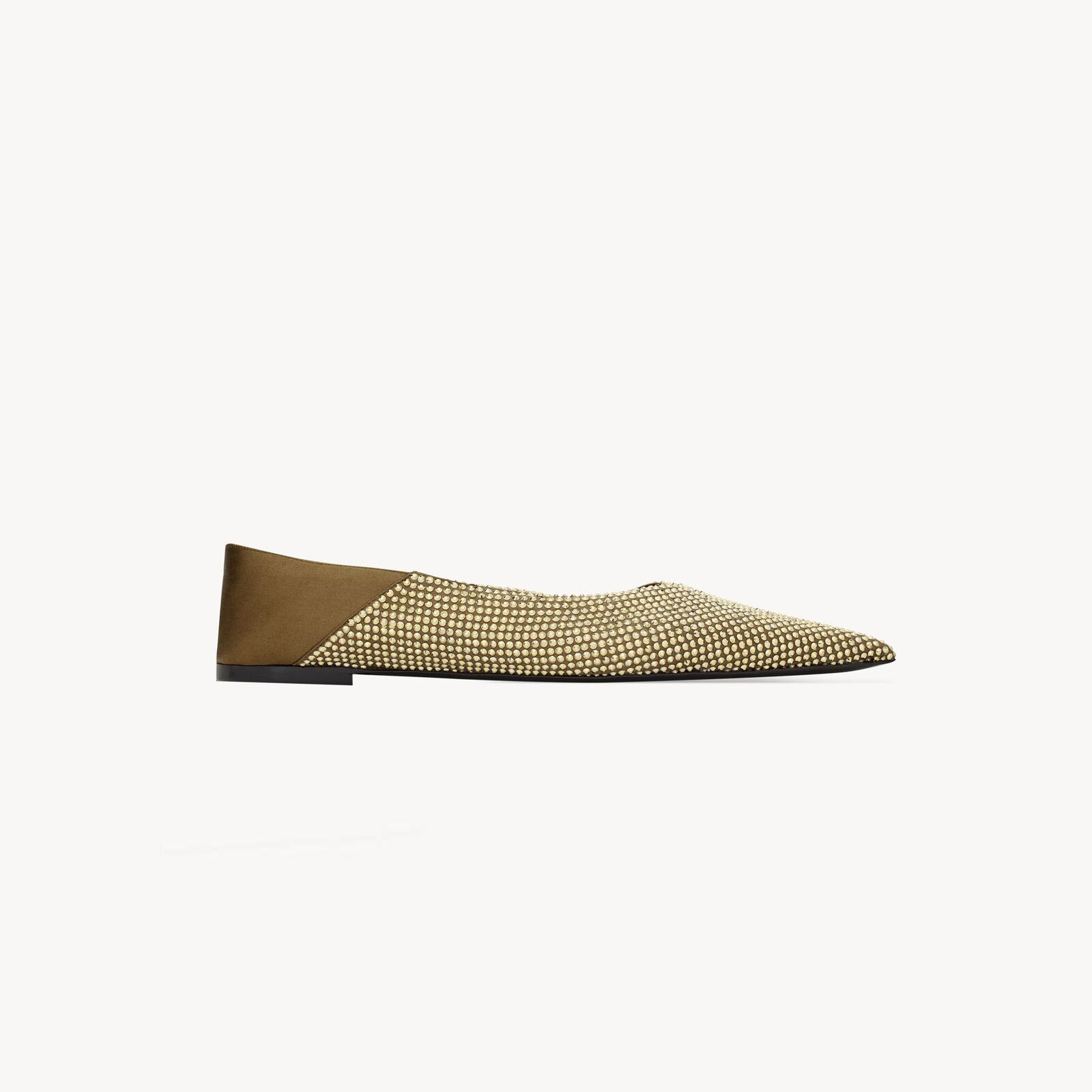 Yves Saint Laurent Crepe satin and imitation crystal slippers Flat shoes